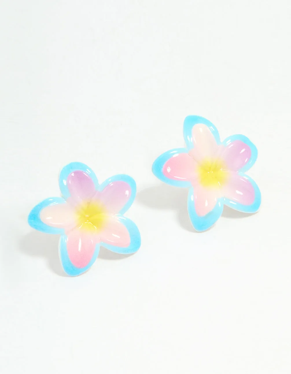 Pastel Acrylic Frangipani Stud Earrings
