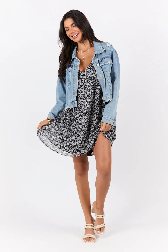 Perfect Mystery Black and White Printed Mini Dress