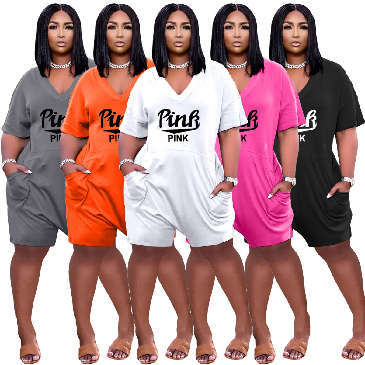PINK printed jumpsuit（Non-brand) AR2116