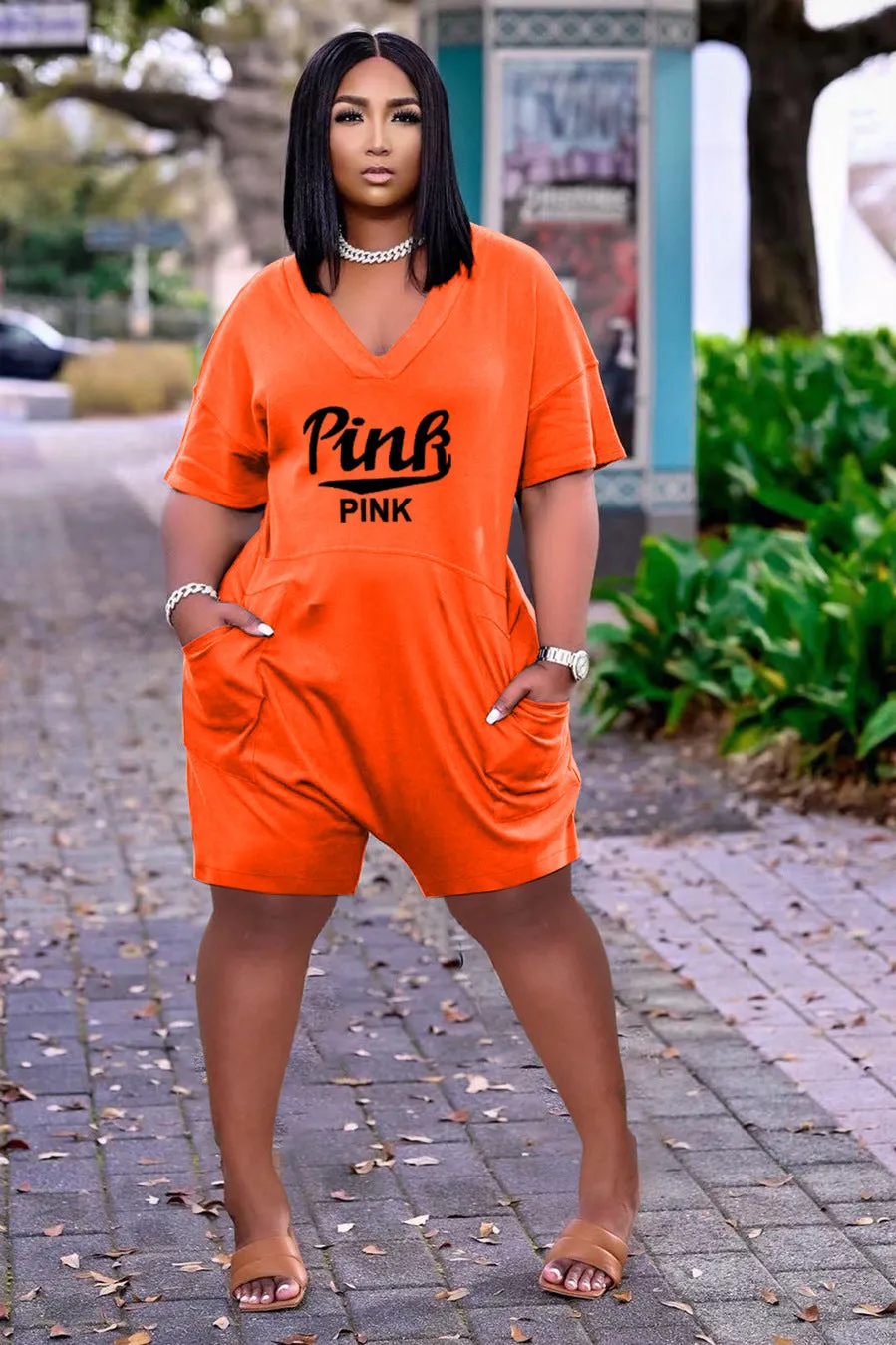 PINK printed jumpsuit（Non-brand) AR2116