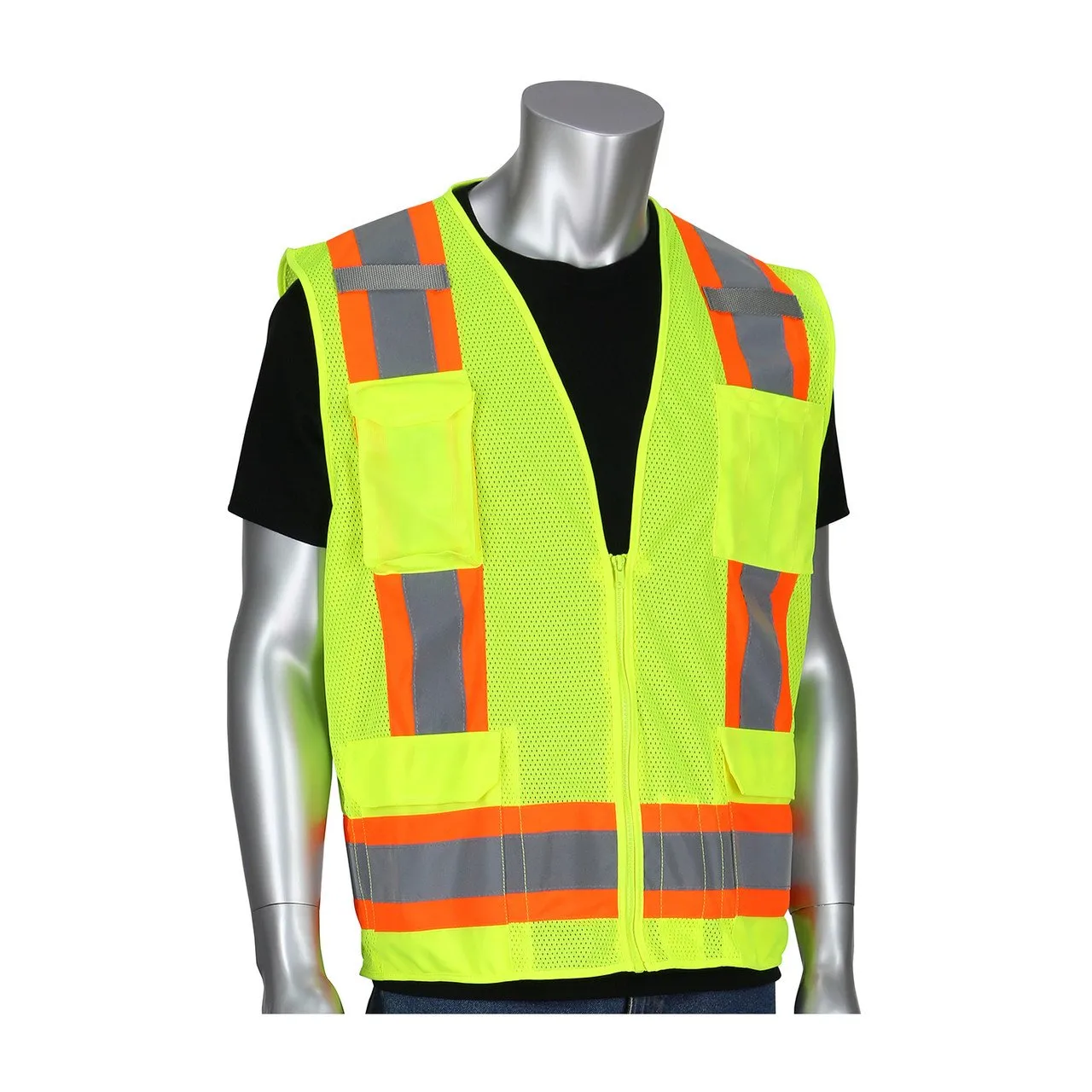 PIP ANSI Type R Class 2 Two-Tone Mesh Surveyors Vest 302-0500M