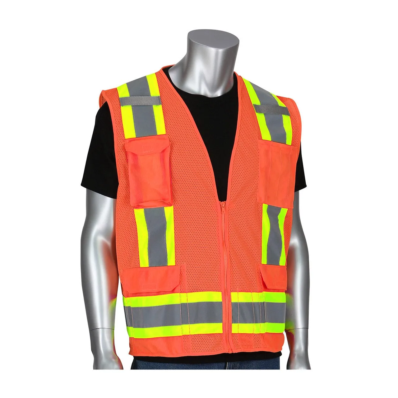 PIP ANSI Type R Class 2 Two-Tone Mesh Surveyors Vest 302-0500M