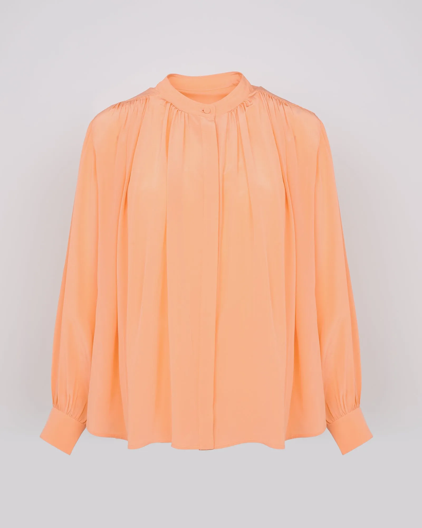 Pleated shirt in light silk crepe