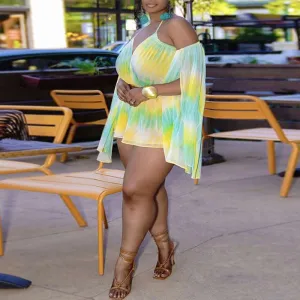 Print Sleeveless Halter Loose Romper