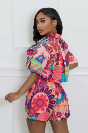 Printed pocketed jumpsuit