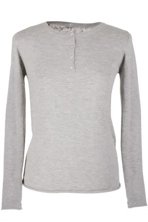 REA Grey Lace Sleeve Top