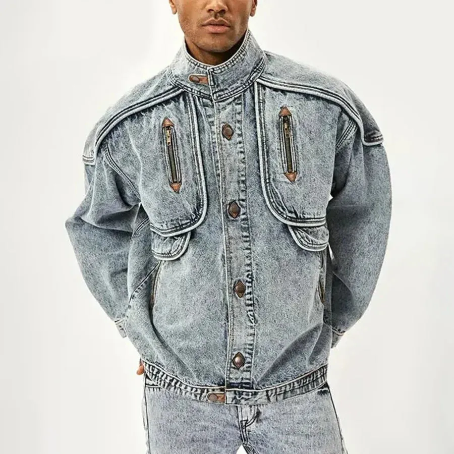 Roman - Schmale moto-denim-jacke