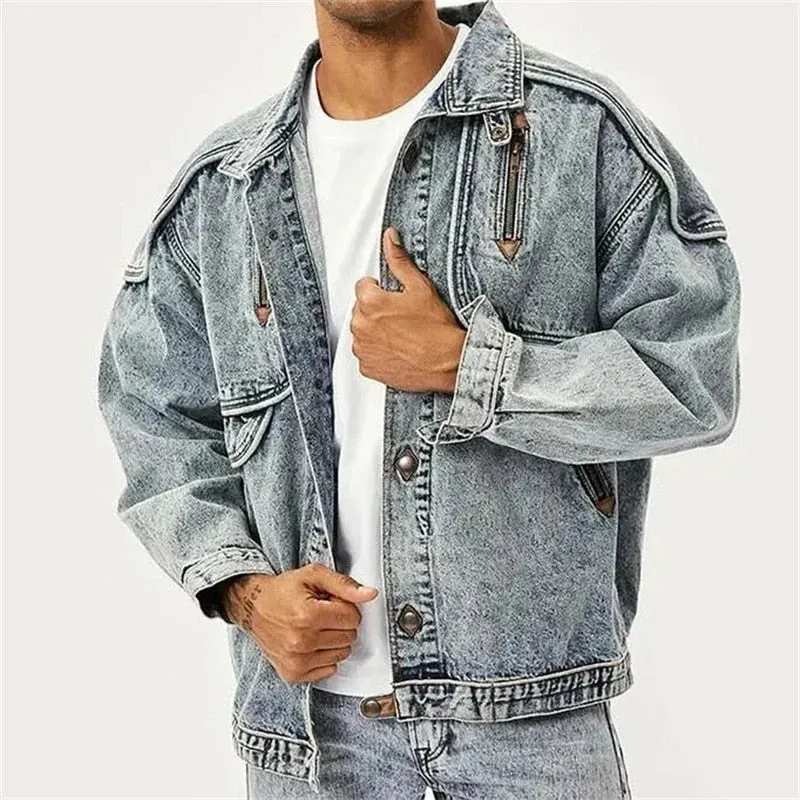 Roman - Schmale moto-denim-jacke