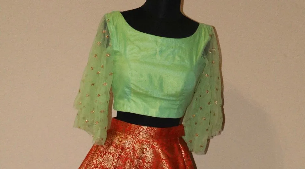 Ruffle blouse |only Blouse | HoneyBee Handlooms