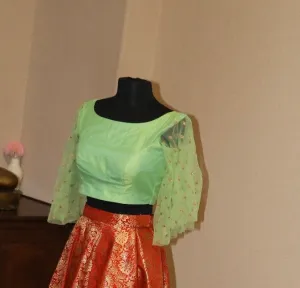 Ruffle blouse |only Blouse | HoneyBee Handlooms