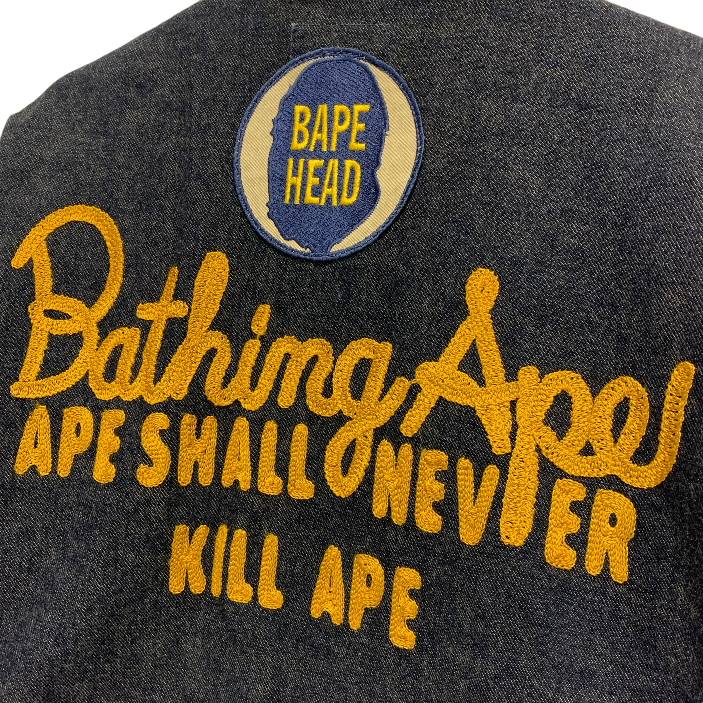 [S] A Bathing Ape Bape Vintage Selvedge Denim Chainstitched Jacket