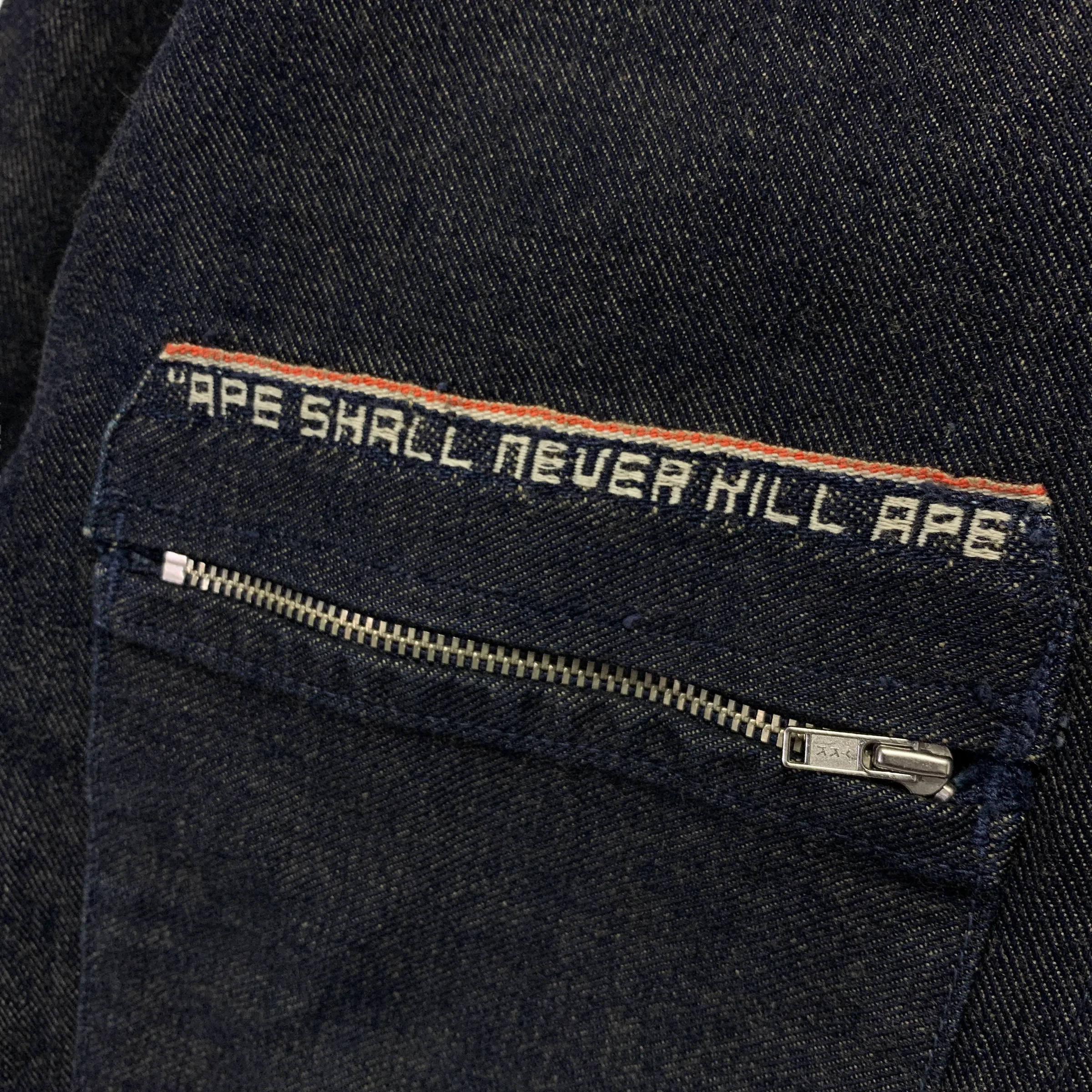 [S] A Bathing Ape Bape Vintage Selvedge Denim Chainstitched Jacket