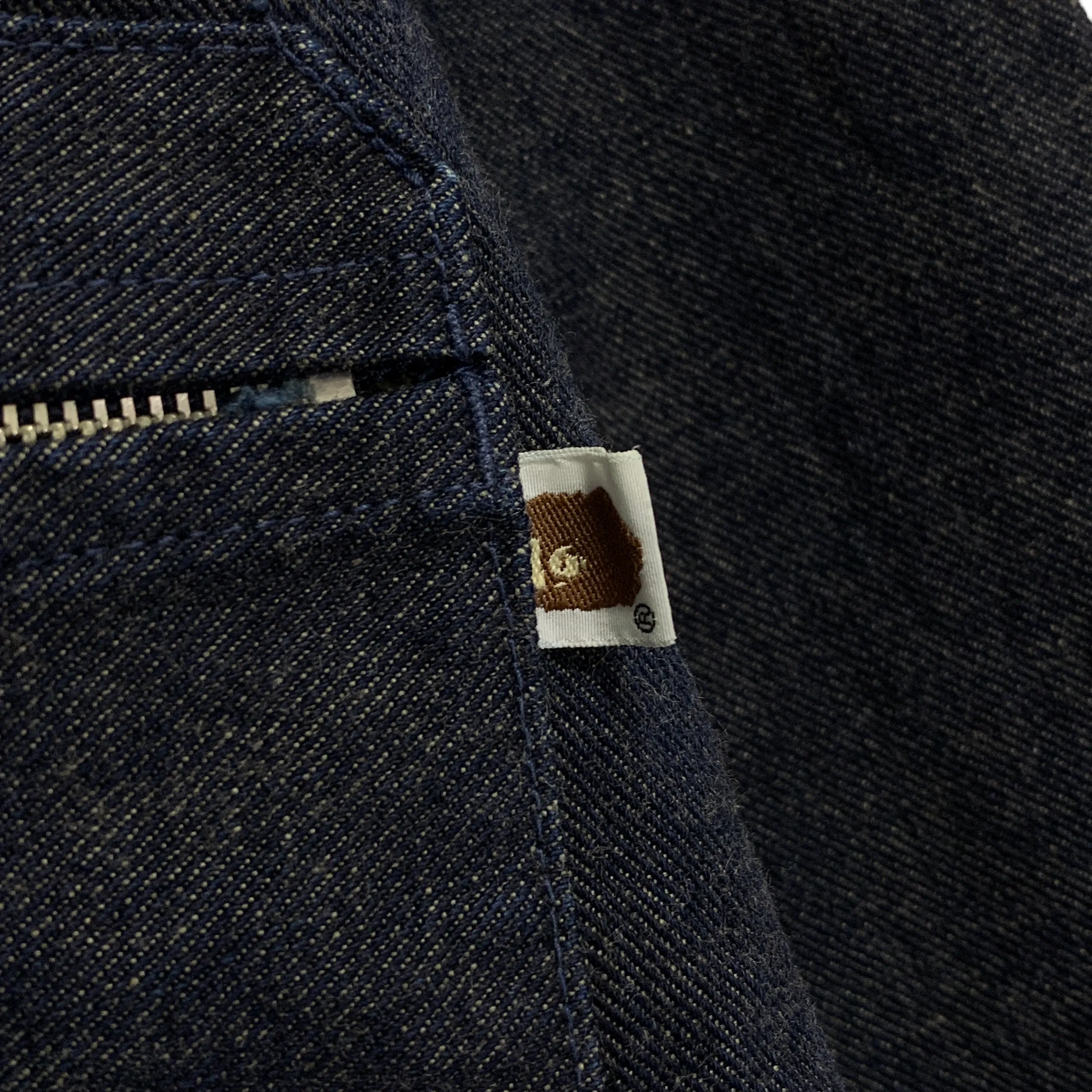 [S] A Bathing Ape Bape Vintage Selvedge Denim Chainstitched Jacket
