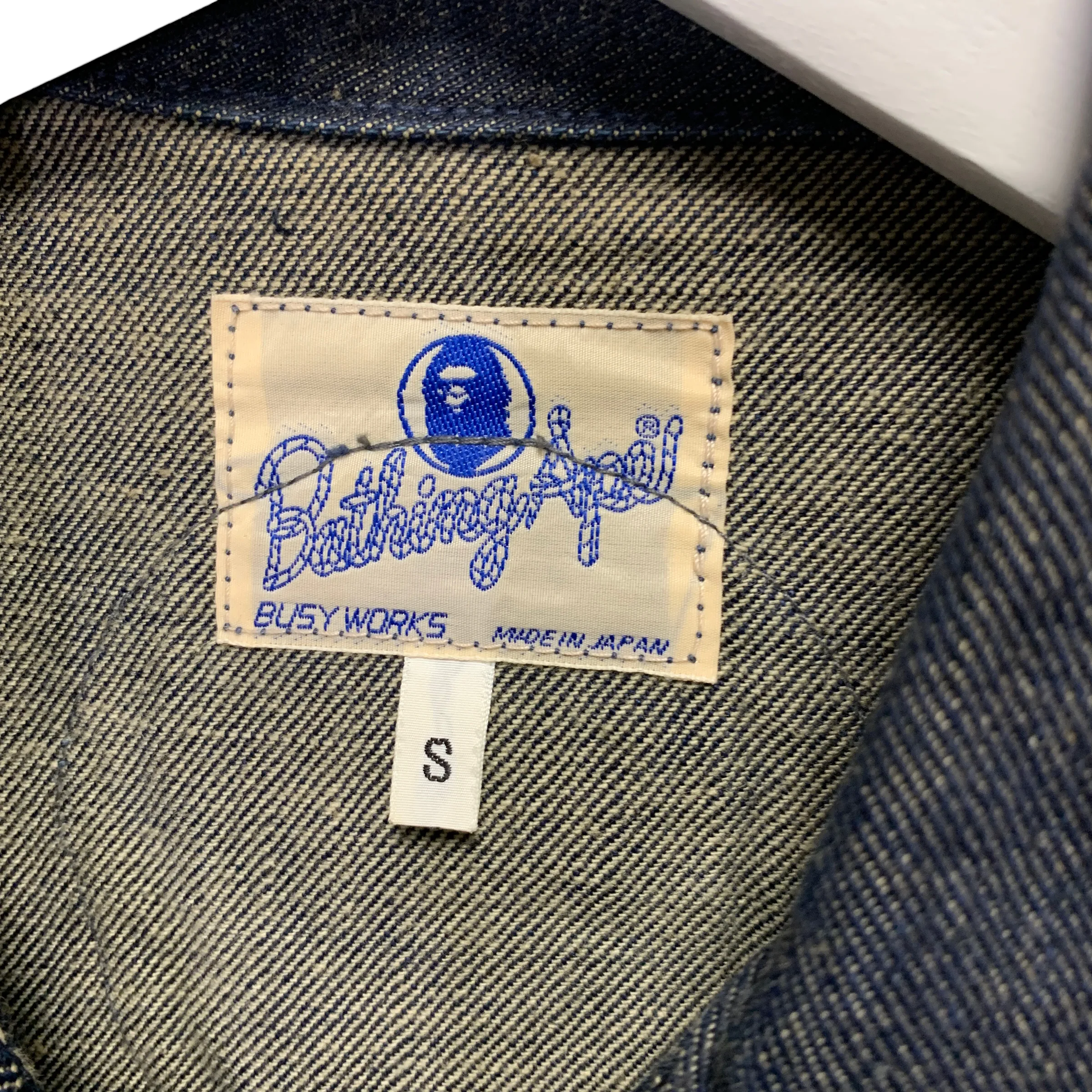 [S] A Bathing Ape Bape Vintage Selvedge Denim Chainstitched Jacket
