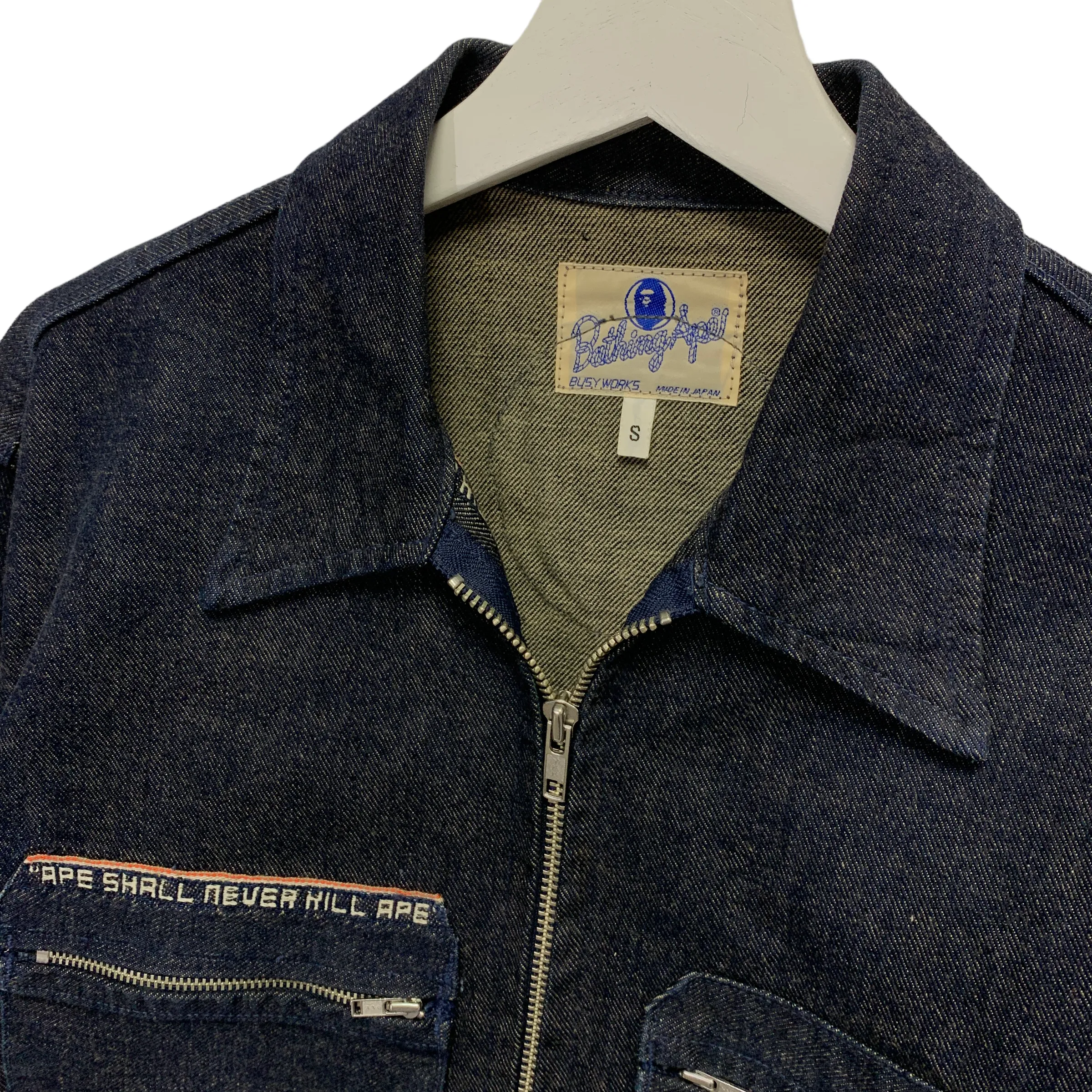 [S] A Bathing Ape Bape Vintage Selvedge Denim Chainstitched Jacket