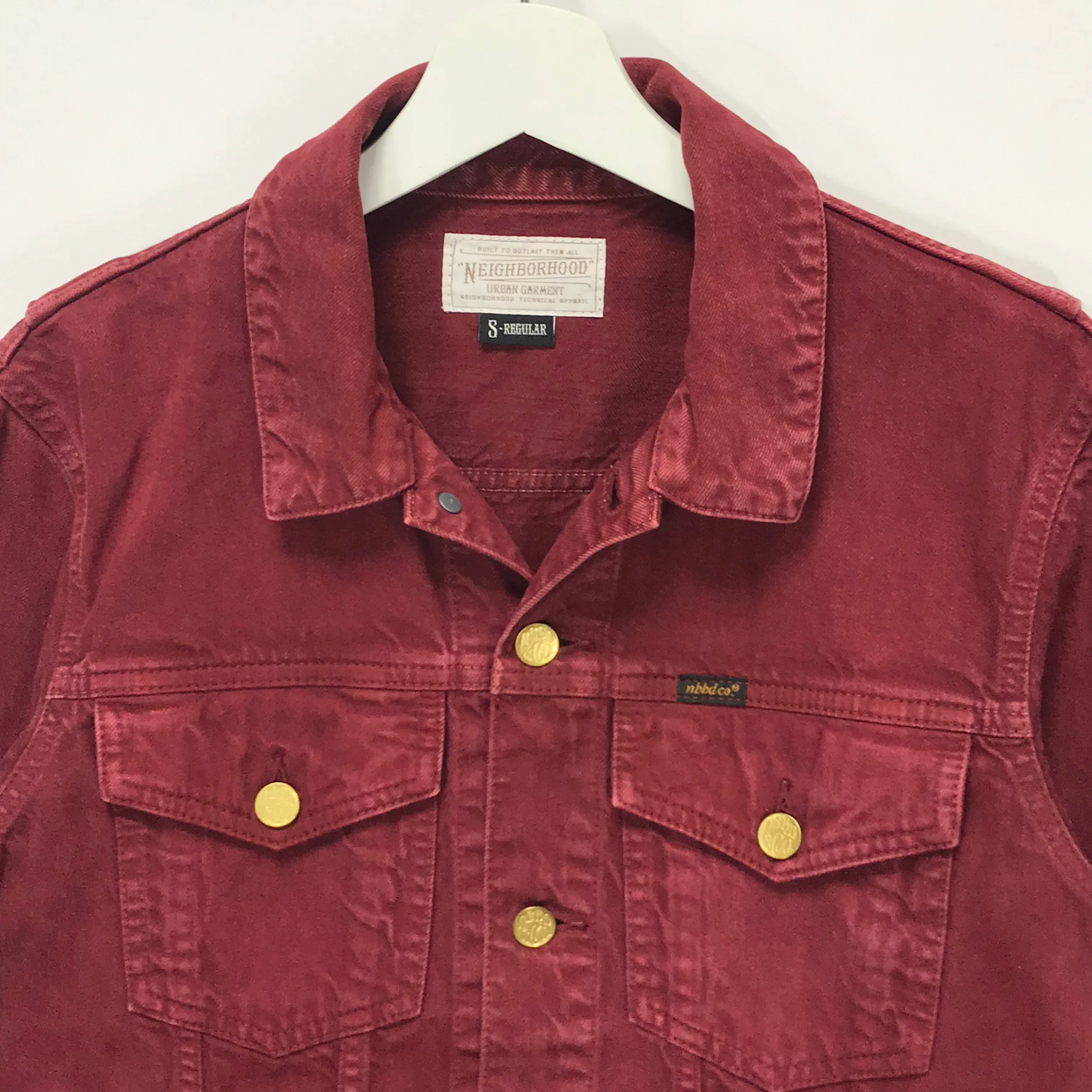 [S] Neighborhood Stockman Denim Jacket Burgundy