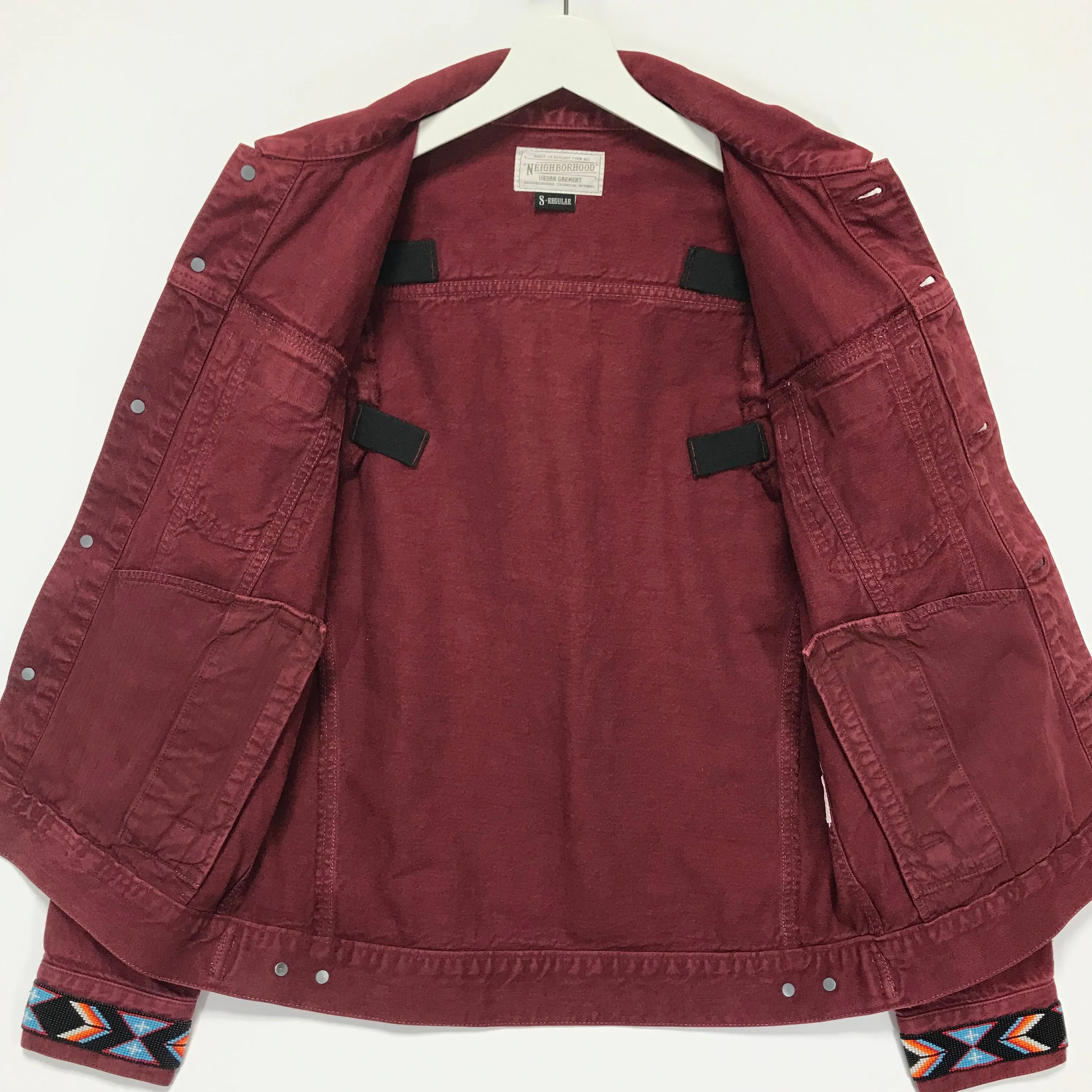 [S] Neighborhood Stockman Denim Jacket Burgundy