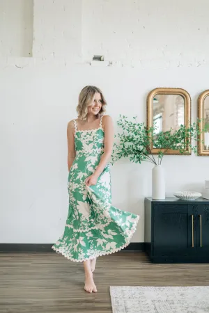 Sage Green Printed Dress