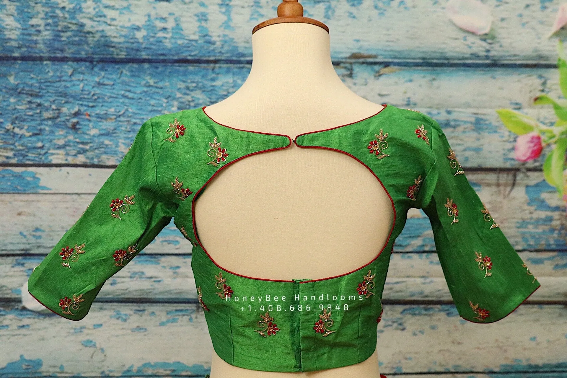 Saree blouse | bridal blouse | Saree stitched Blouse | floral work | Silk Blouse | Maggamwork blouse |Heavy work blouse|green saree blouse