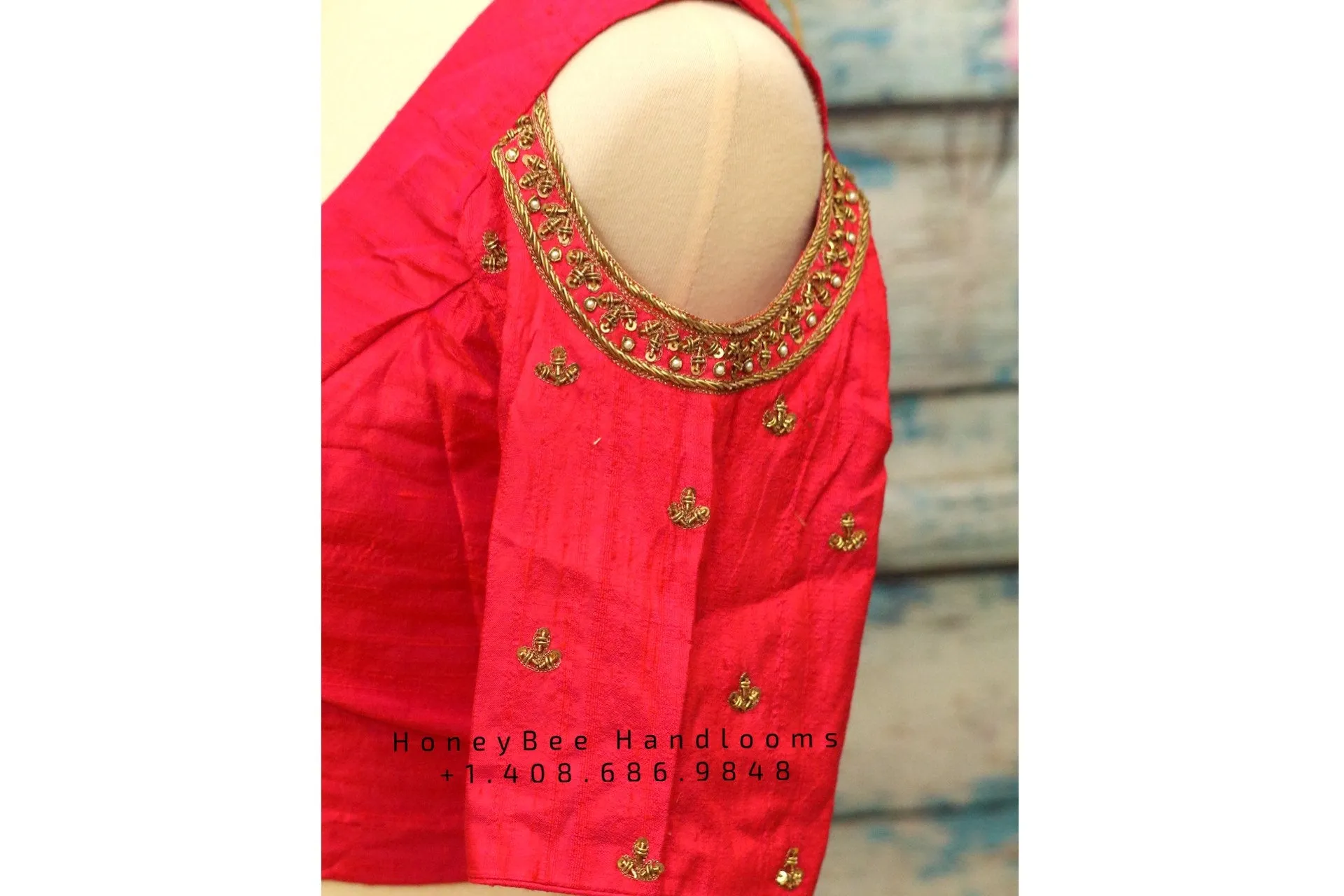 Saree Blouse |Maggam Work Blouse | saree stitched Blouse | Bollywood Blouse| Maggam Work Blouse | red Blouse | HoneyBee Handlooms