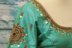 Saree Blouse| Saree Blouse |kasu Work Blouse | saree stitched Blouse| Bollywood Blouse | Zardosi Work Blouse | HoneyBee Handlooms