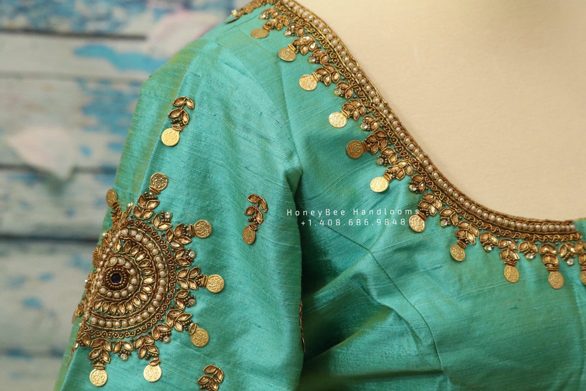 Saree Blouse| Saree Blouse |kasu Work Blouse | saree stitched Blouse| Bollywood Blouse | Zardosi Work Blouse | HoneyBee Handlooms