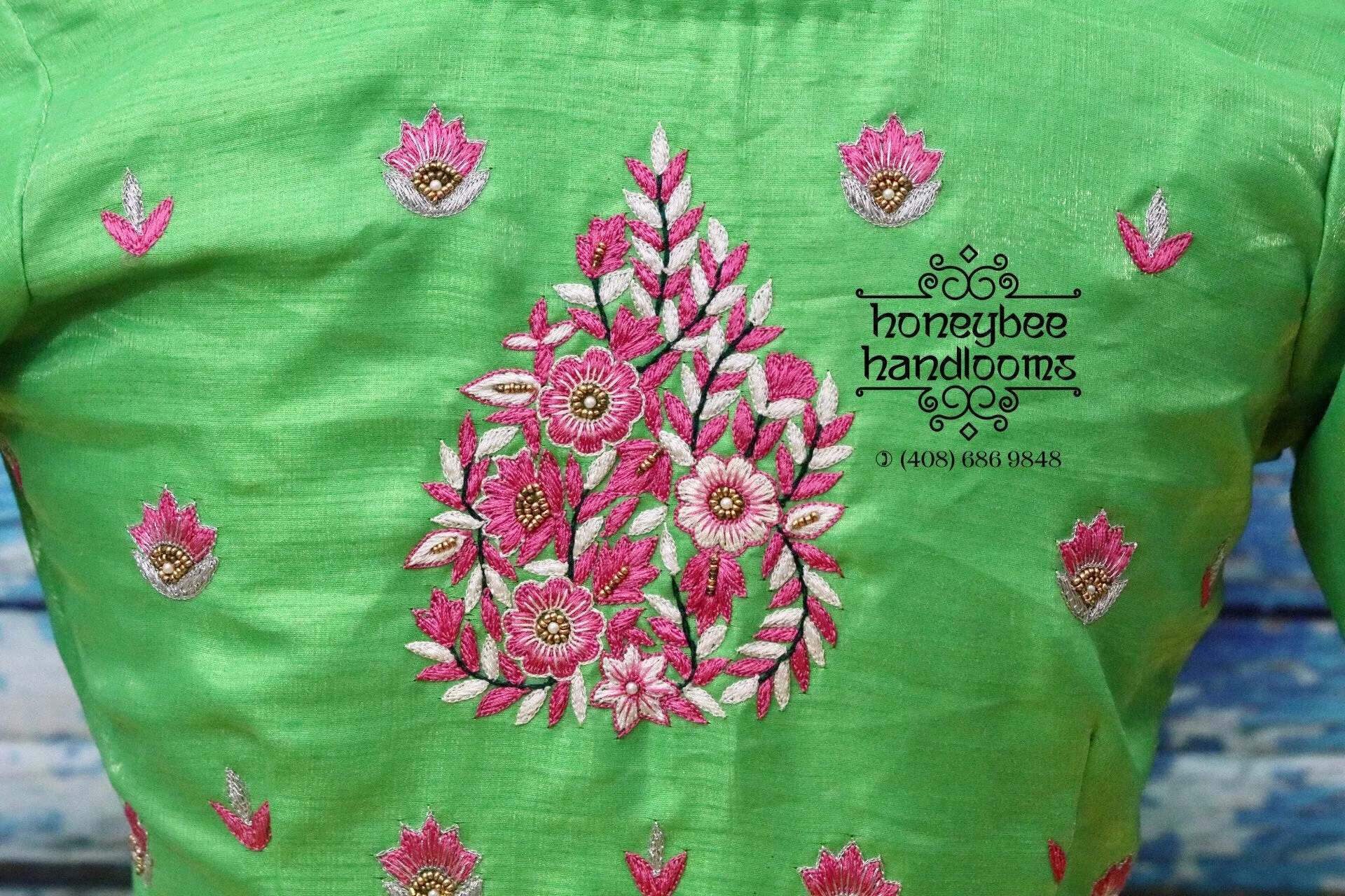 Saree Blouse | Stitched blouse|Maggam WorkBlouse|Silk Blouse | Pure silk | green blouse| indian Blouse|bollywood Blouse|Embroidery blouse