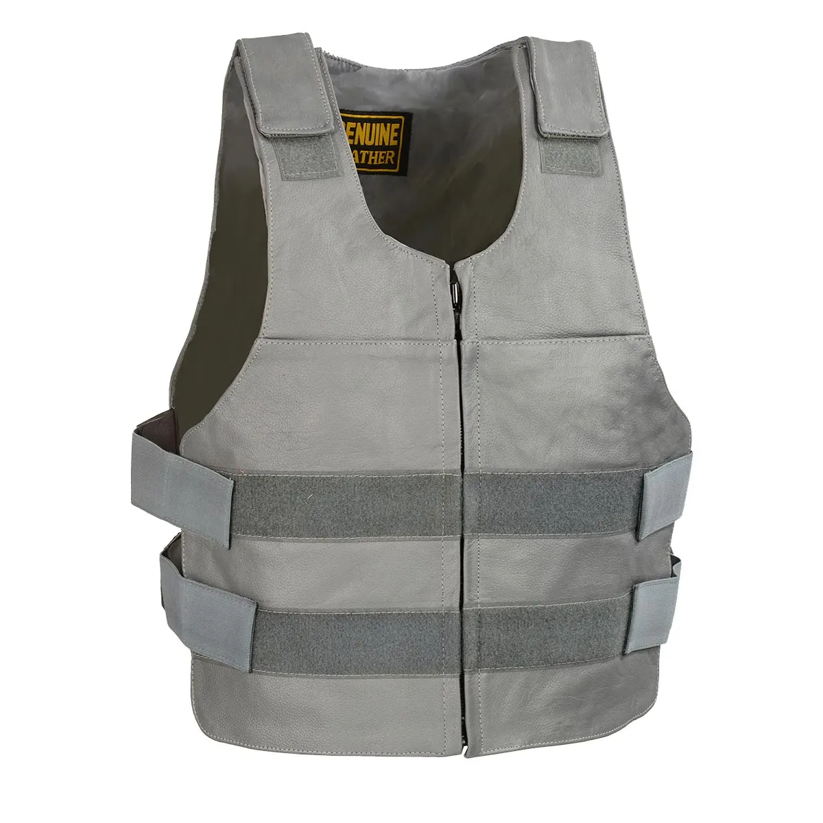 SH1367LZ Ladies 'Bullet Proof Replica' Grey Leather Vest