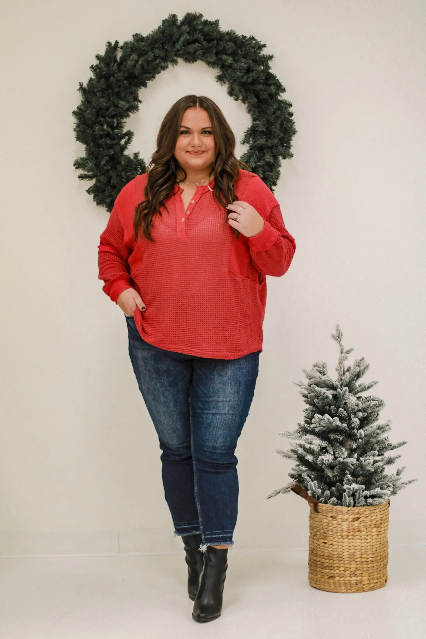 Shenanigans Christmas Blouse in Red