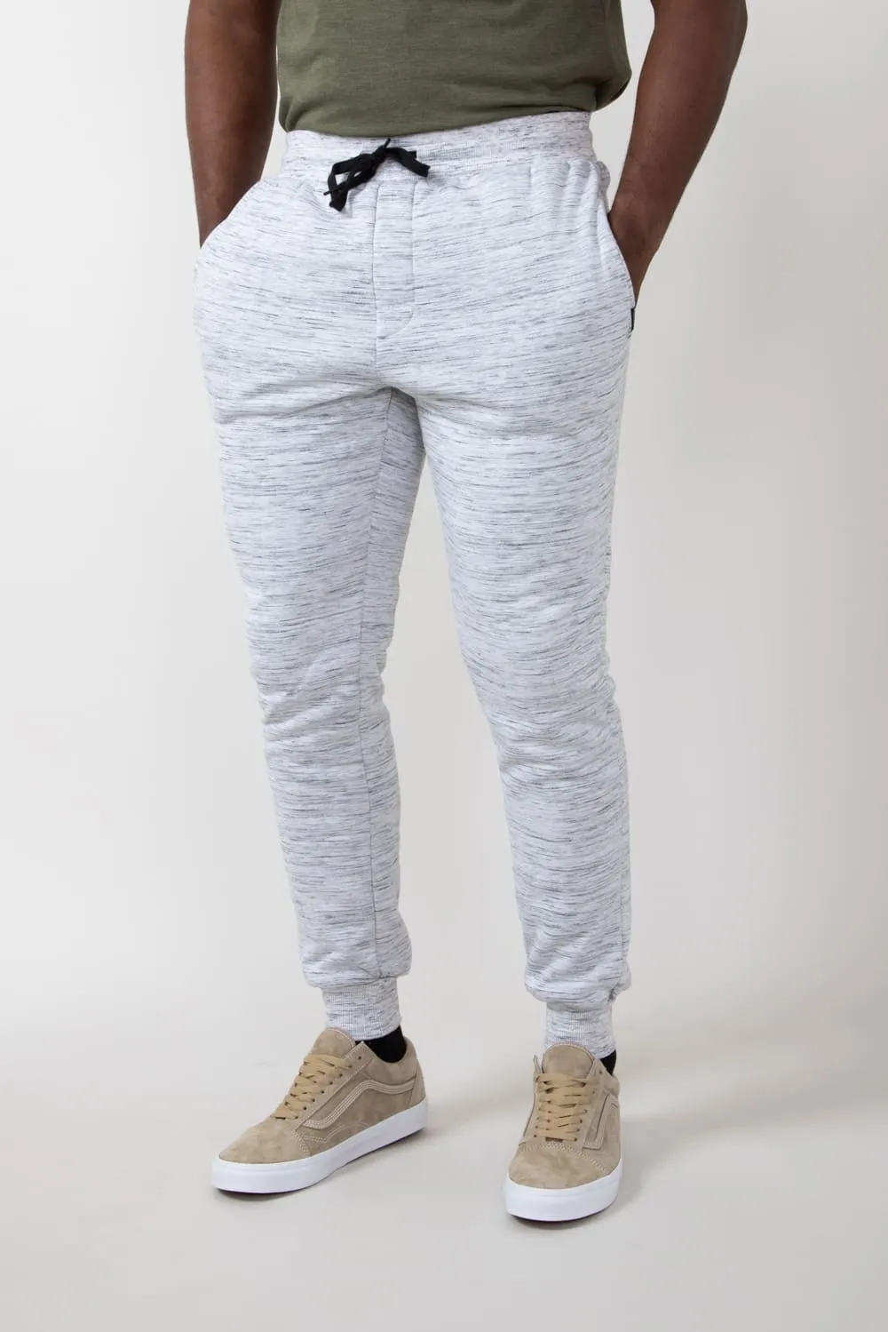 Sherpa Lined Joggers for Men in White | MTP03967F4-WHITE