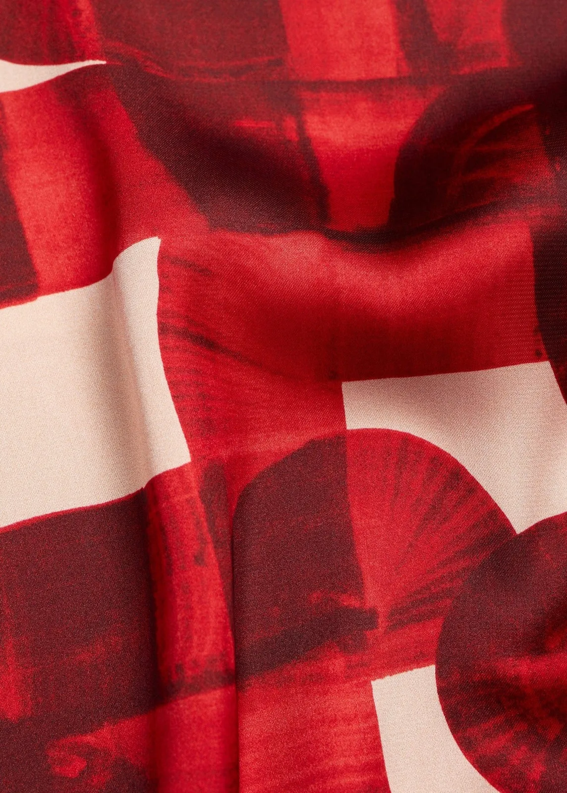Short sleeve printed blouse - Dark Red