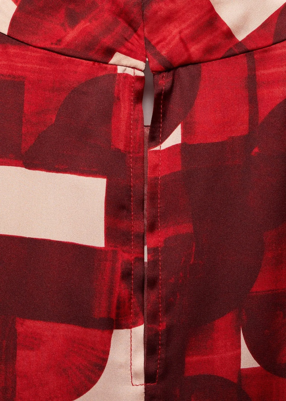 Short sleeve printed blouse - Dark Red