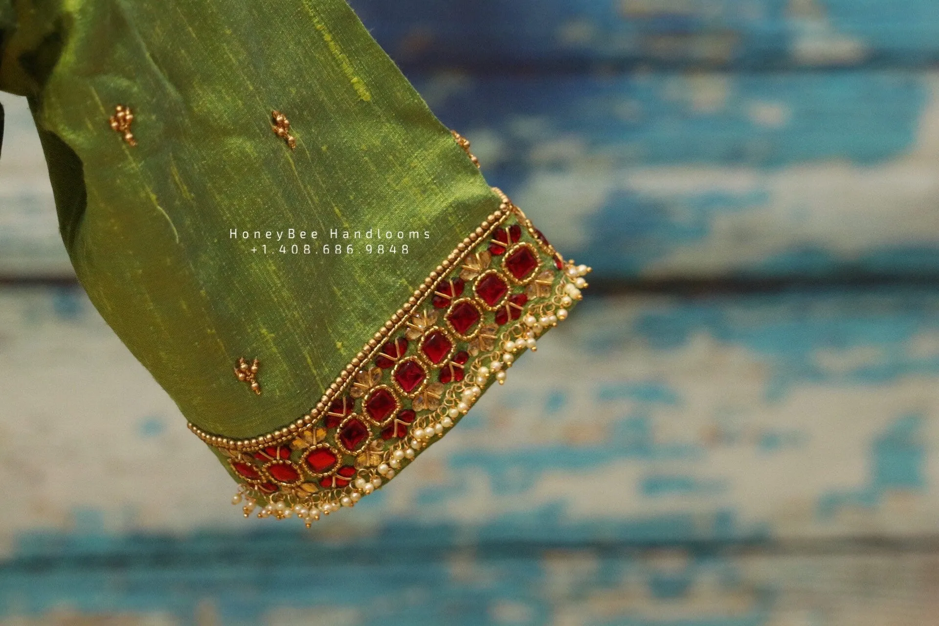 Silk Saree Blouse | Silk Blouse | zardhosi work Blouse | Green Saree Blouse | Stitched Saree Blouse | Honeybee Handlooms
