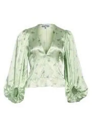Silk Stretch Satin Blouse (Patina Green)