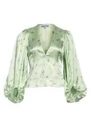 Silk Stretch Satin Blouse (Patina Green)
