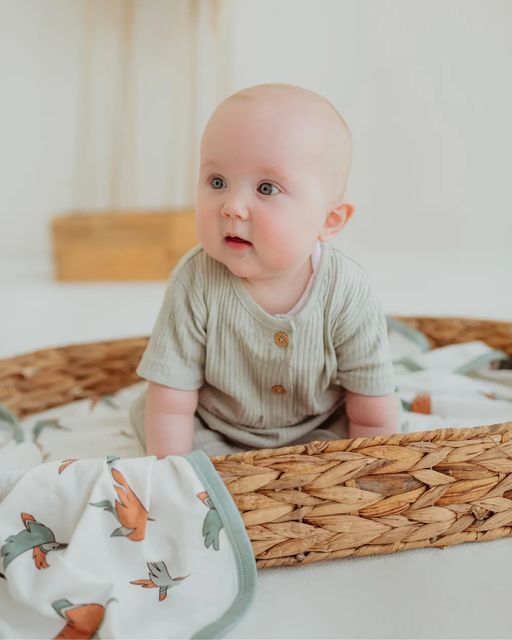 Sky Textured Baby Romper