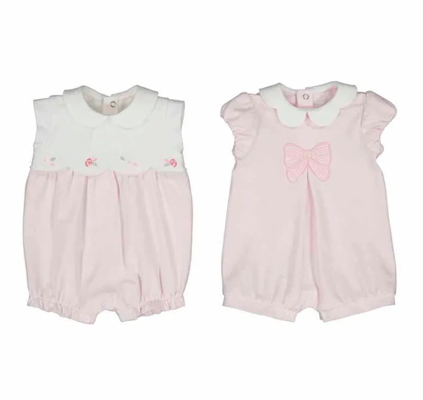 SS25 Mayoral - Set of 2 Pink Rompers