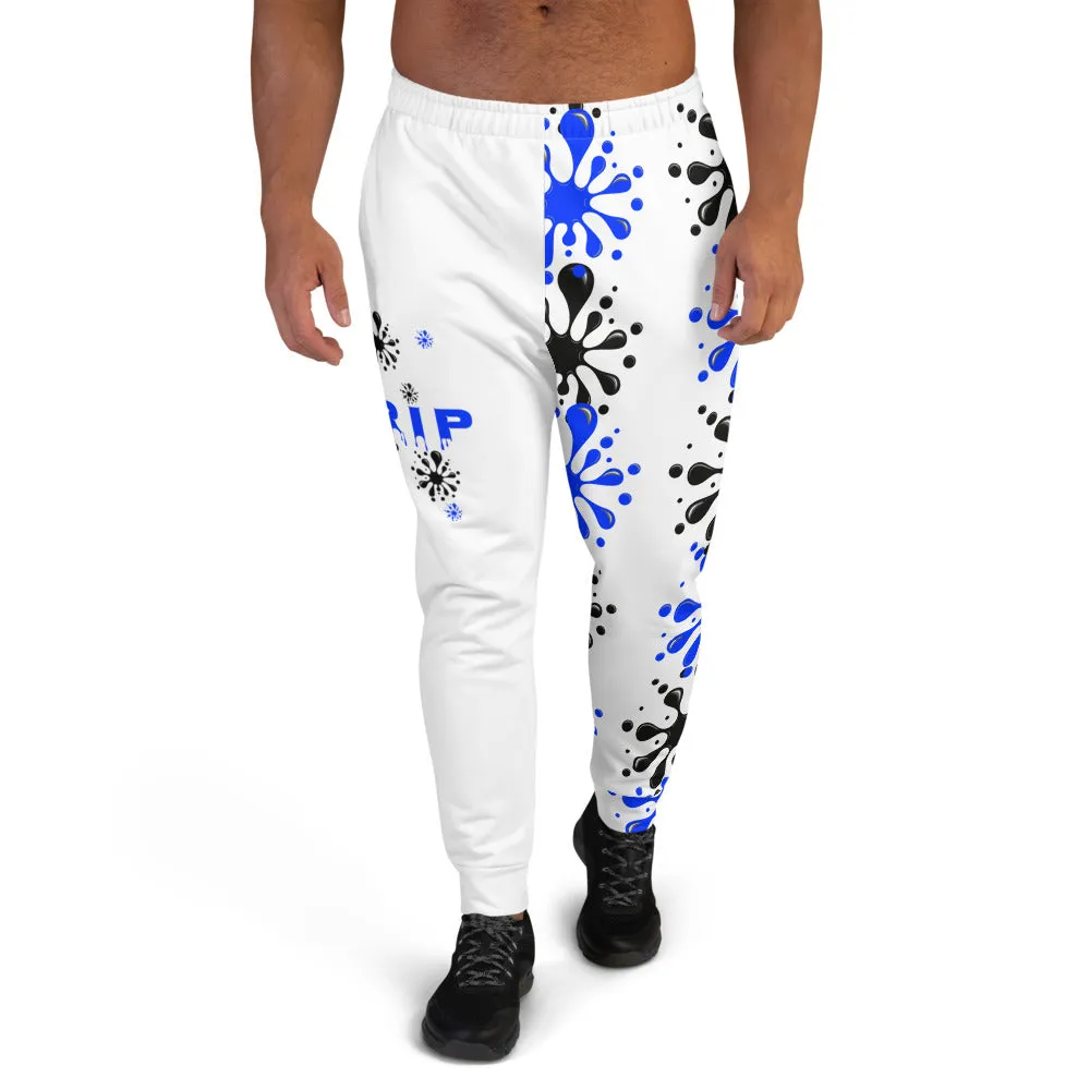 STFU Drip Too Hard Joggers - Blue & Black on White