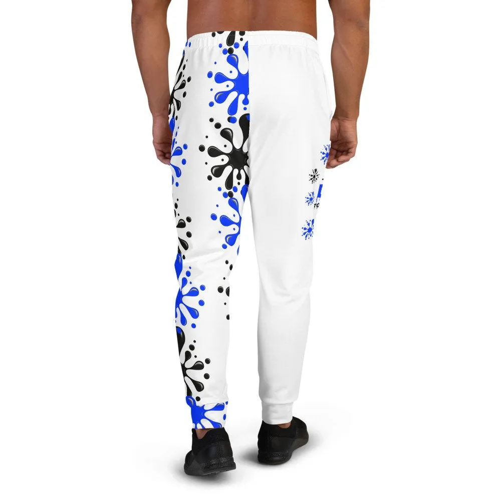 STFU Drip Too Hard Joggers - Blue & Black on White