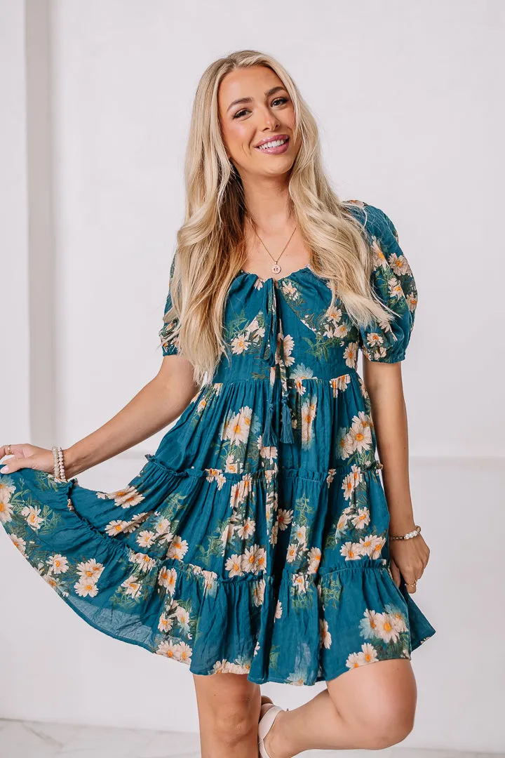 Sunflower Sweetie Balloon Sleeve Mini Dress