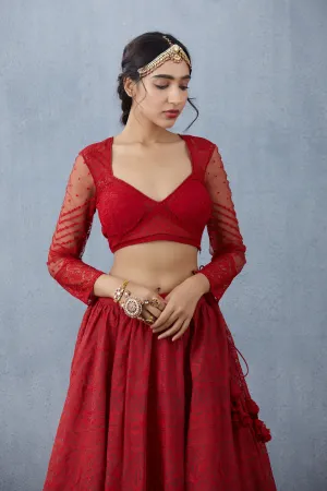 Surkh Advaita Blouse