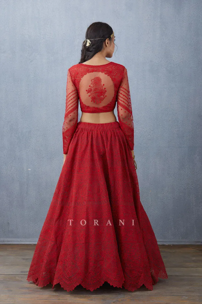 Surkh Advaita Blouse