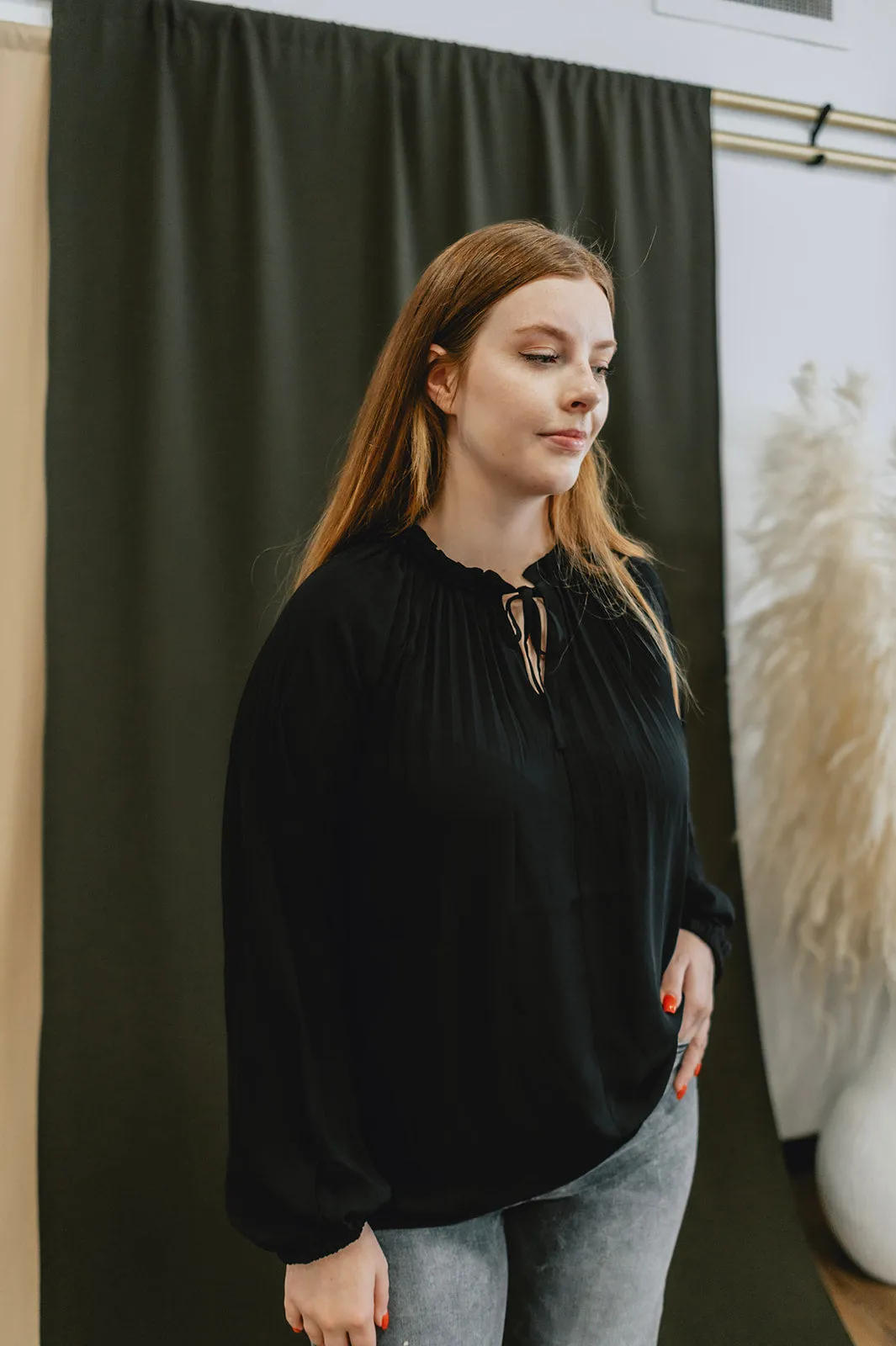 The Karen Pleated Blouse - PLUS