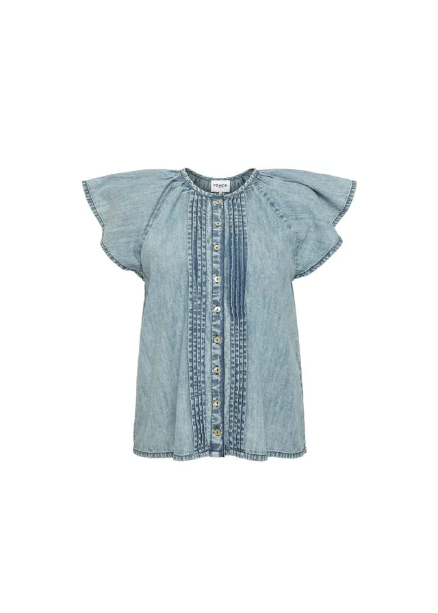 The Leni Shirt by FRNCH - Denim Blue