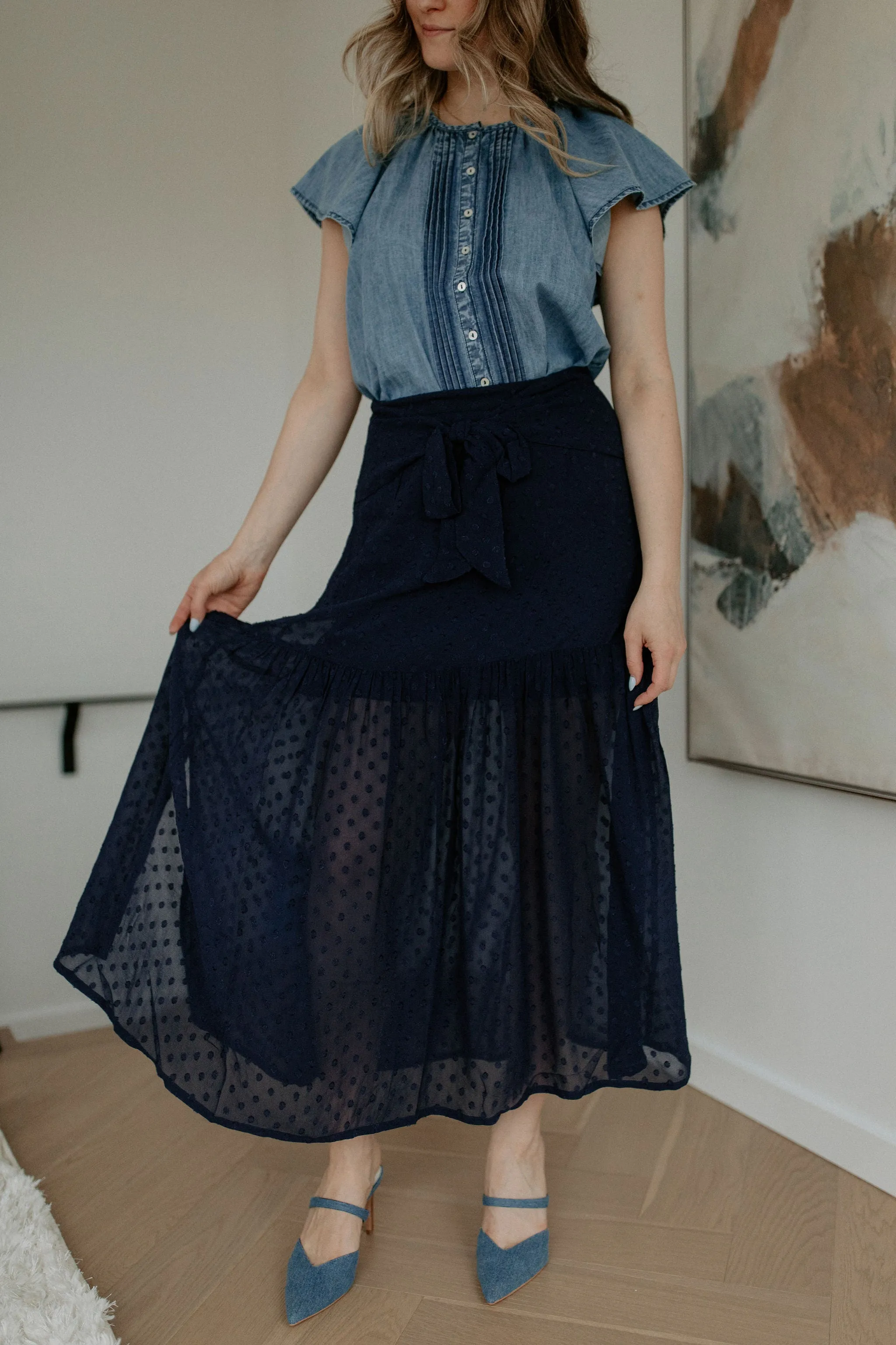 The Leni Shirt by FRNCH - Denim Blue