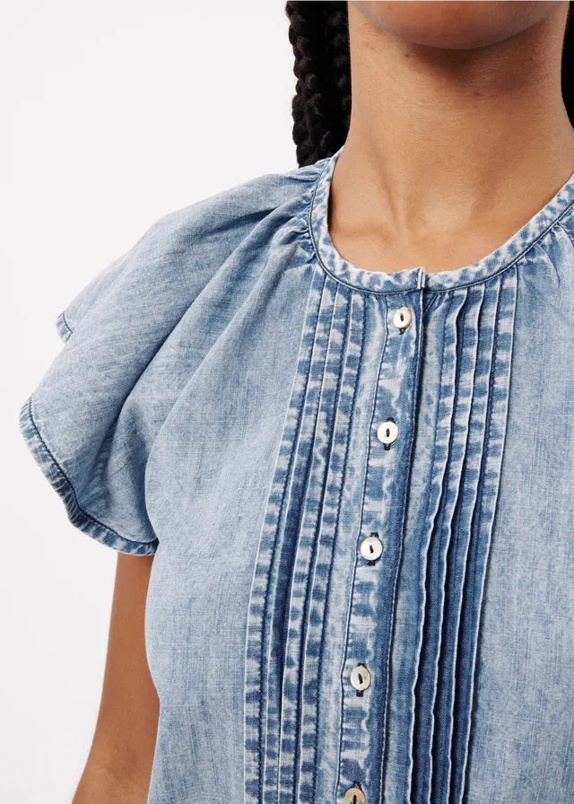 The Leni Shirt by FRNCH - Denim Blue