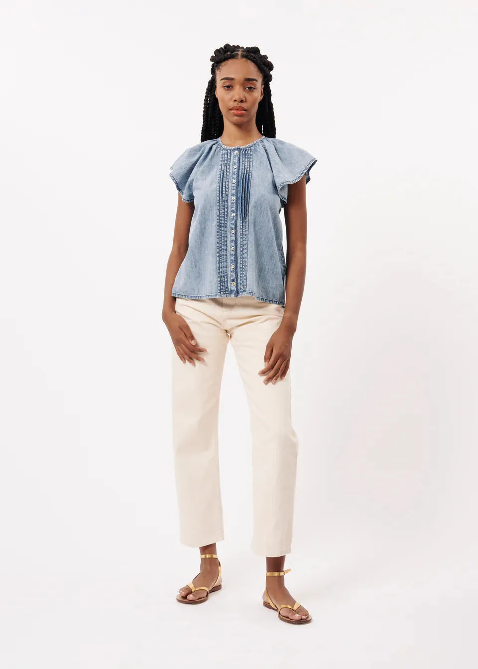 The Leni Shirt by FRNCH - Denim Blue