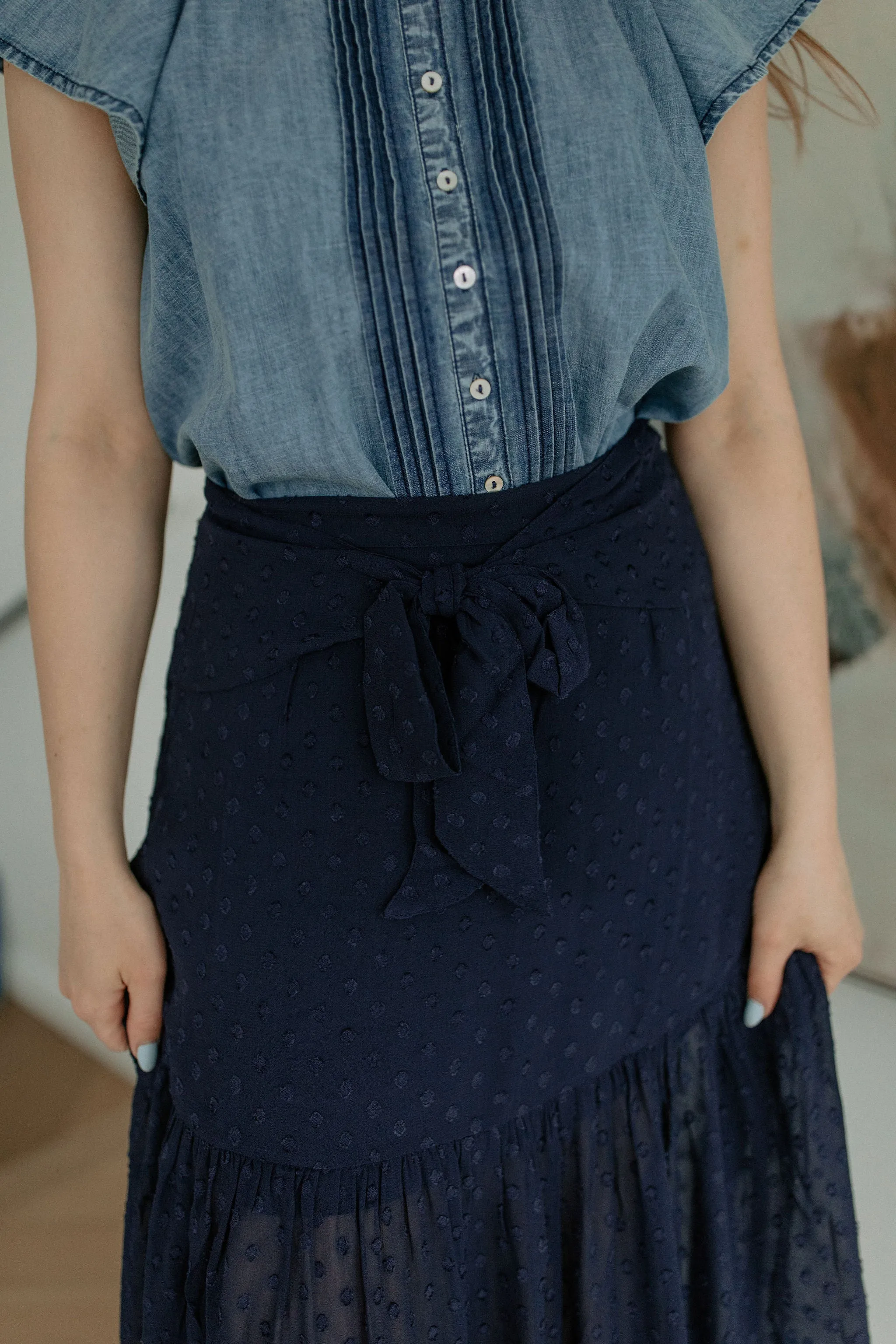 The Leni Shirt by FRNCH - Denim Blue