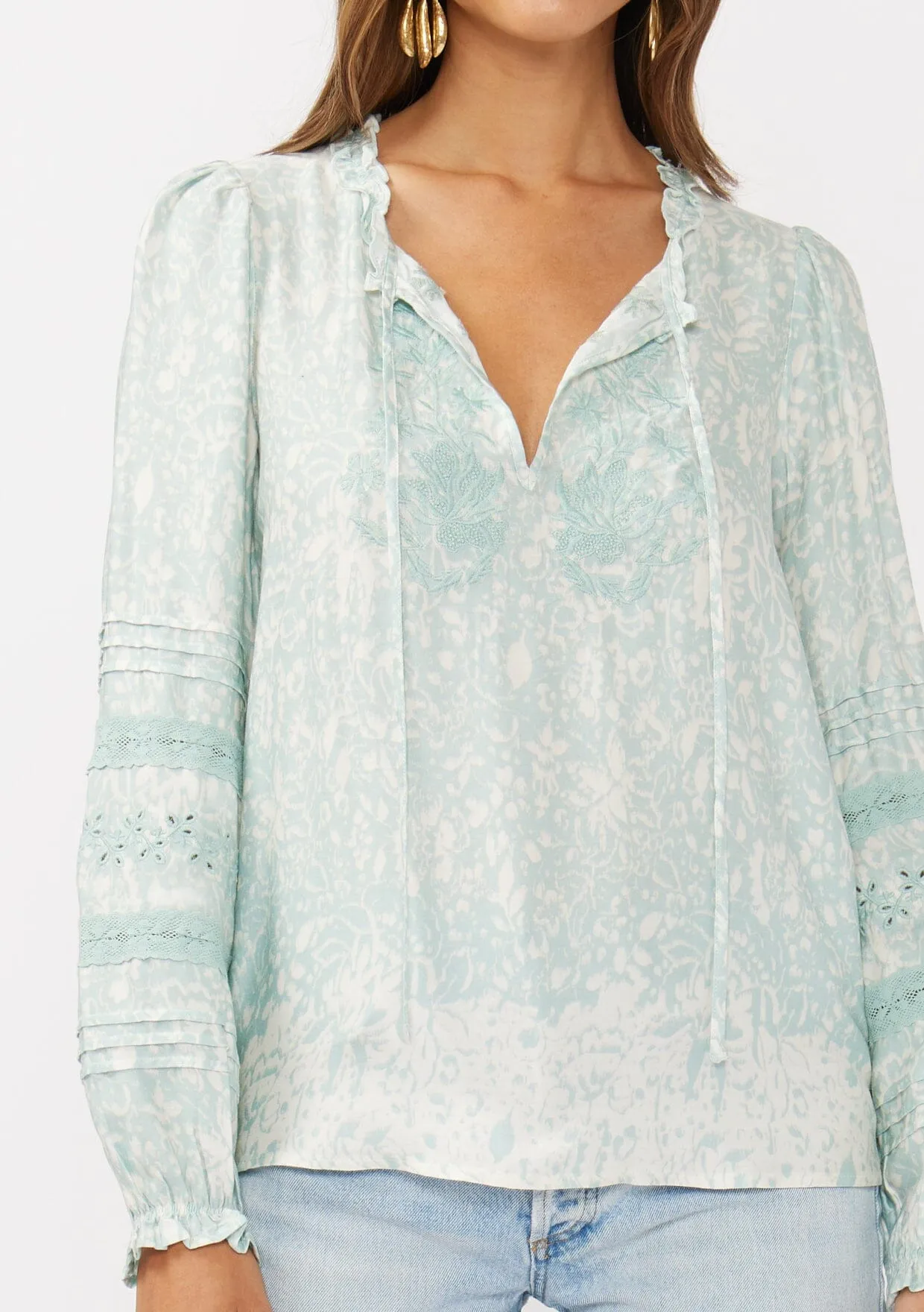 Tidal Flow Embroidered Blouse