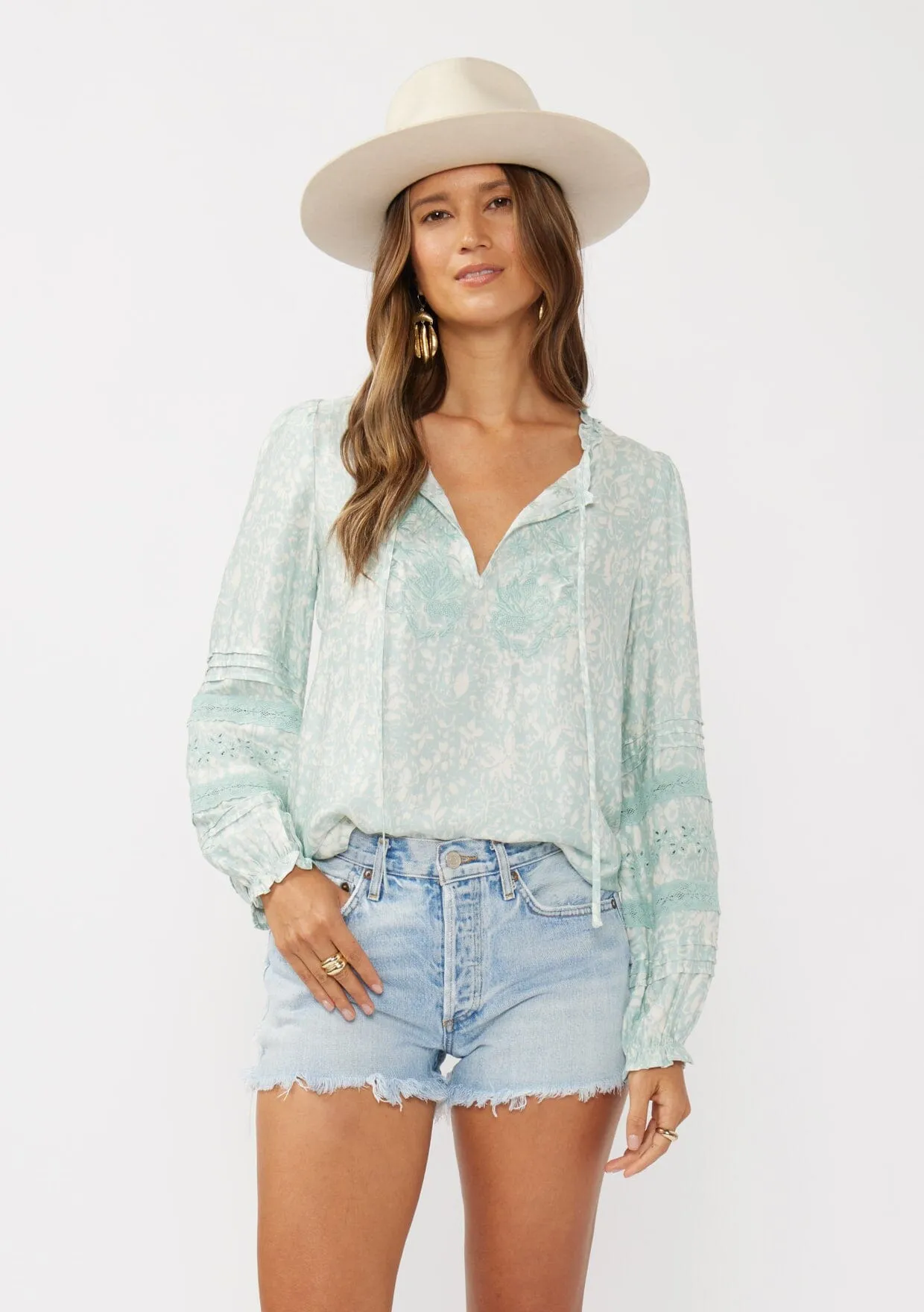 Tidal Flow Embroidered Blouse